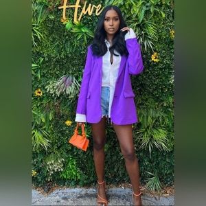 Boohoo Purple Oversized Blazer